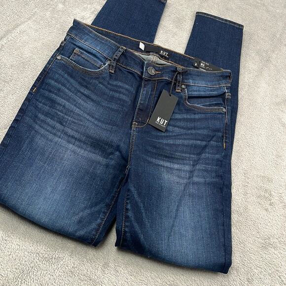 Kut from the Kloth Denim - NEW Kut From‎ the Kloth 6, Mia Mid Rise Skinny Darn Blue Denim Jeans Distressed